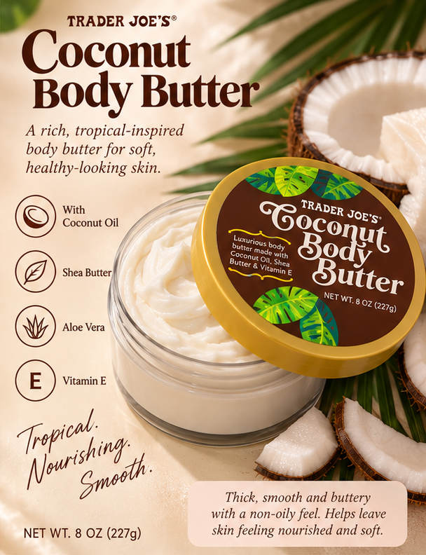 Trader Joe's Coconut Body Butter, 8 oz